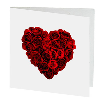 Rose Heart Card flowers delivery - Flowers Auckland