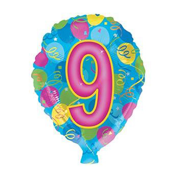 Number 9 Helium Balloon at Flowers Auckland flowers delivery - Flowers Auckland