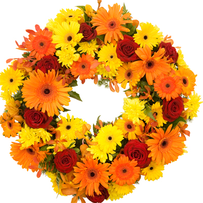 Bright Sympathy Wreath from Flowers Auckland flower delivery flowers delivery - Flowers Auckland