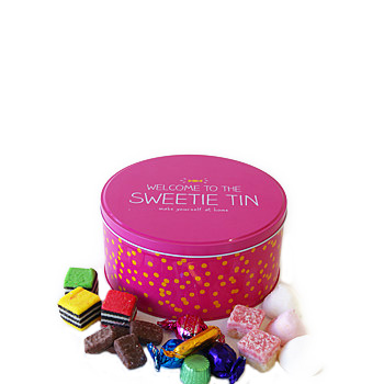 Lovely Sweet Tin chocca filled with assorted mix at Flowers Auckland flowers delivery - Flowers Auckland