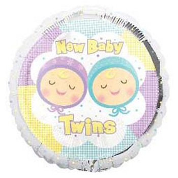 New Baby Twins Helium Balloon at Flowers Auckland flowers delivery - Flowers Auckland