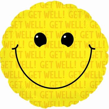 Get Well Smiley Helium Balloon for Auckland delivery Get Well Smiley Helium Balloon for Auckland delivery flowers delivery - Flowers Auckland