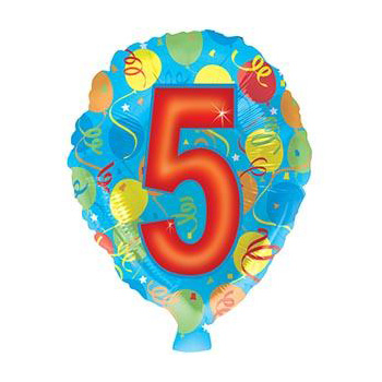 Number 5 Helium Balloon for Auckland delivery Number 5 Helium Balloon for Auckland delivery flowers delivery - Flowers Auckland