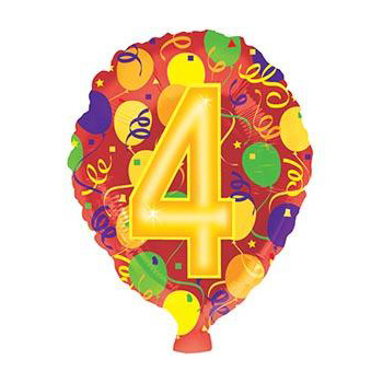 Single Number 4 Helium Balloon at Flowers Auckland Single Number 4 Helium Balloon at Flowers Auckland flowers delivery - Flowers Auckland