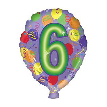 Number 6 Helium Balloon for same day Auckland delivery Number 6 Helium Balloon for same day Auckland delivery flowers delivery - Flowers Auckland