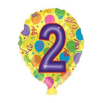 Number 2 Helium Balloon for Auckland delivery Number 2 Helium Balloon for Auckland delivery flowers delivery - Flowers Auckland