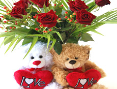 Valentines Roses and Teddy from Flowers Auckland Florist - flowers delivery flowers delivery - Flowers Auckland