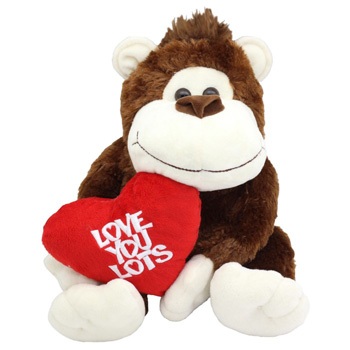 Cute Monkey saying Love You Lots flowers delivery - Flowers Auckland