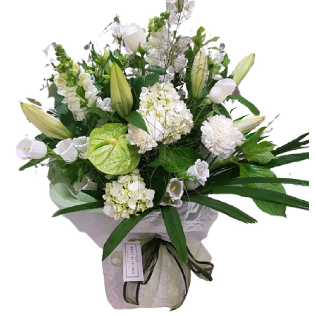 Peace White Flower Bouquet Premium flowers delivery - Flowers Auckland