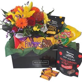 Bright Flowers and Chocolates Hamper flowers delivery - Flowers Auckland