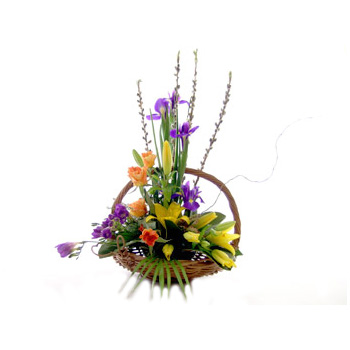 Basket Flower Arrangement, flowers delivery at Flowers Auckland flowers delivery - Flowers Auckland
